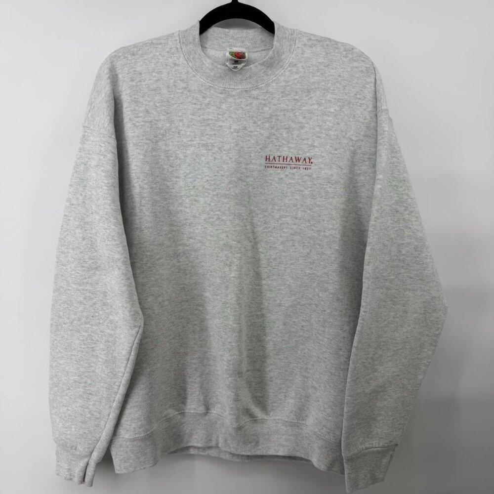 Hathaway Crewneck Sweatshirt XL Gray Fruit of the Loom USA Vintage - Picture 1 of 5